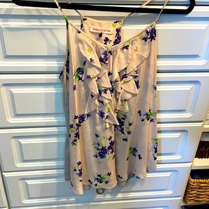 Gorgeous silk blush and purple floral cami from REBECCA TAYLOR